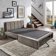preview thumbnail 4 of 11, Cicero Grey Fabric Upholstered Convertible Settee by iNSPIRE Q Classic