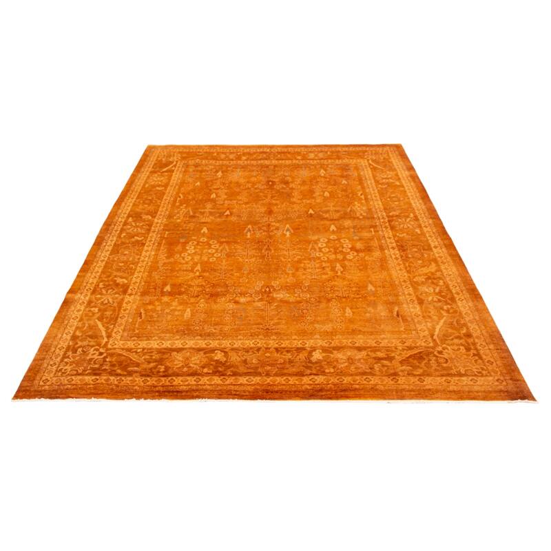 ECARPETGALLERY Hand-knotted Vibrance Brown Wool Rug - 9'1 x 11'10