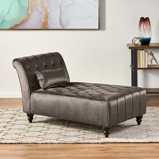 Rubie Modern Glam Tufted Velvet Chaise Lounge by Christopher Knight Home