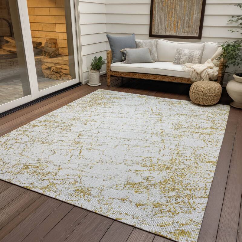 Machine Washable Indoor/ Outdoor Chantille Modern Texture Rug