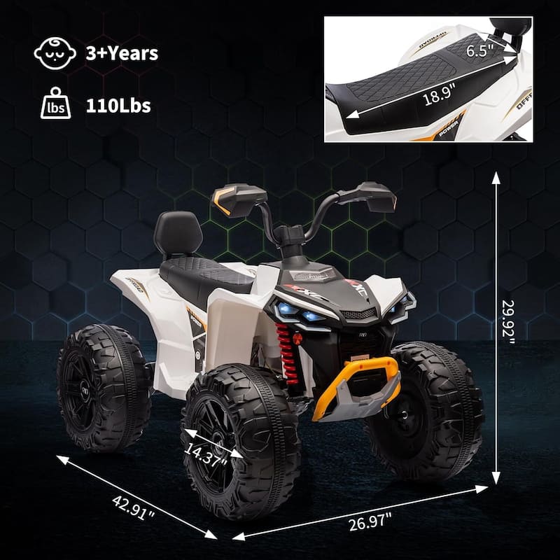 24V 2 Seat Ride on Toys Kids ATV 4 Wheel Quad Bike for Kids Best Gift