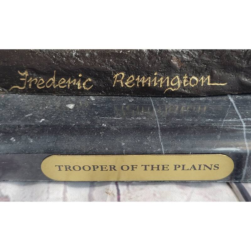 Trooper Of The Plains Frederic Remington Bronze Western Art Sculpture 22 Inches X 21 Inches