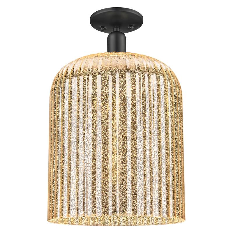 Innovations Lighting 716-1C-G559-12ME Bridal Veil 12" Wide Semi-Flush - Matte Black