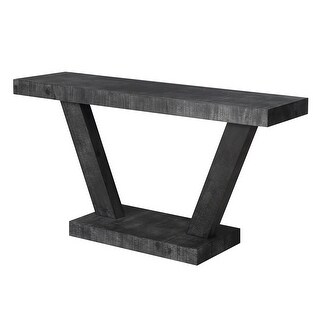 Distressed Wood Console Table with Double Tier Storage Rustic Farmhouse ...