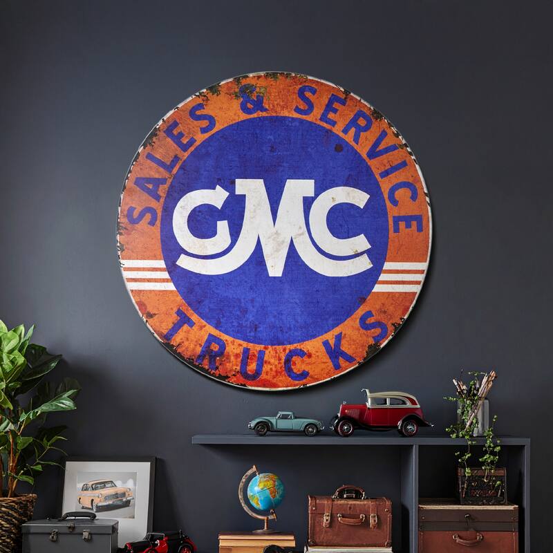 American Art Decor Dome Shaped Metal Wall Art Sign
