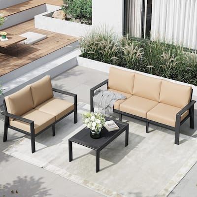 3 Pieces Patio Furniture Set Outdoor Aluminum Furniture Set