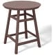 preview thumbnail 10 of 111, Laguna Hdpe All Weather Outdoor Patio 35" Round Counter Table Dark Brown