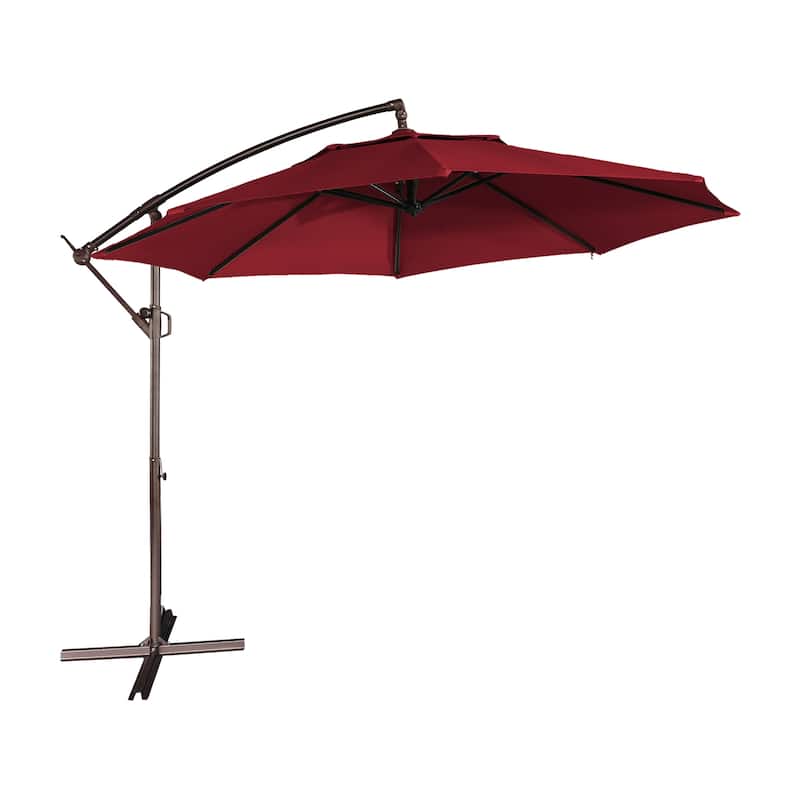 11FT Outdoor Cantilever Umbrella 360 Rotation Patio Offset Umbrella