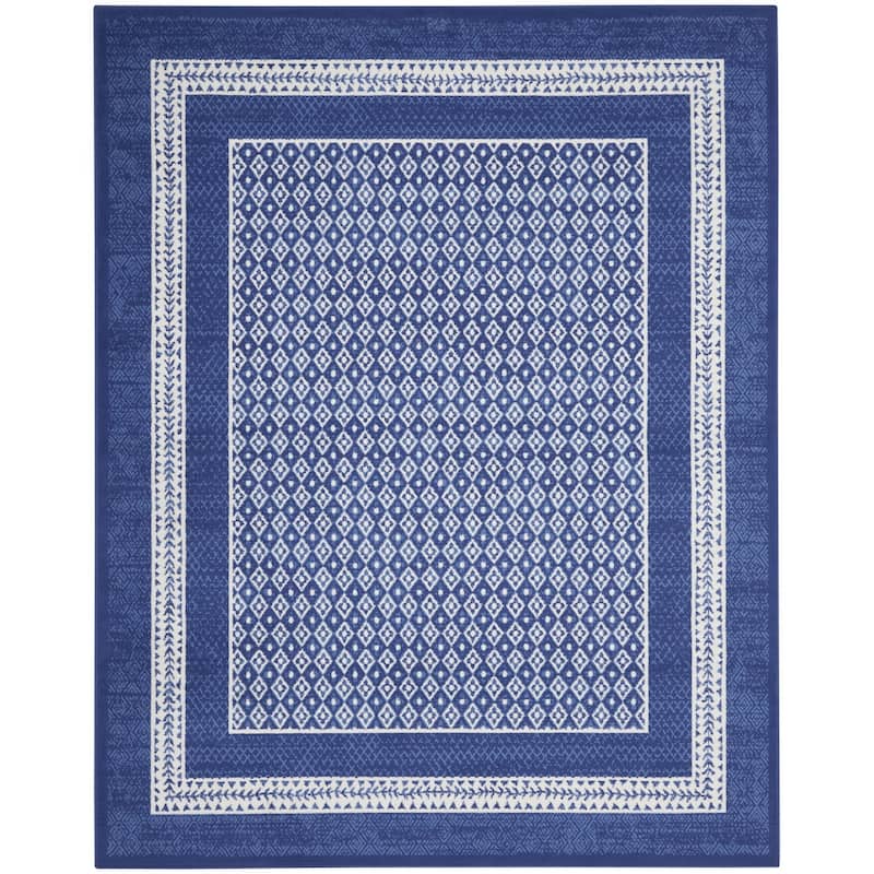 Cahow Power Loomed Distressed Geometric Non Skid Stain Resistant Area Rug By HomeRoots - 120' X '84' X '0.39