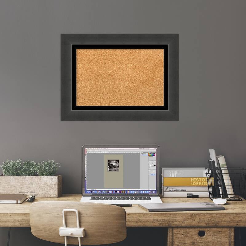 Tuxedo Black Framed Cork Bulletin Memo Board