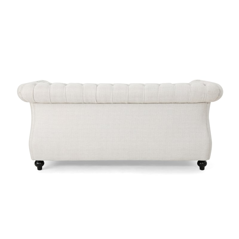 Somerville Upholstered Chesterfield Nailhead Loveseat by Christopher Knight Home