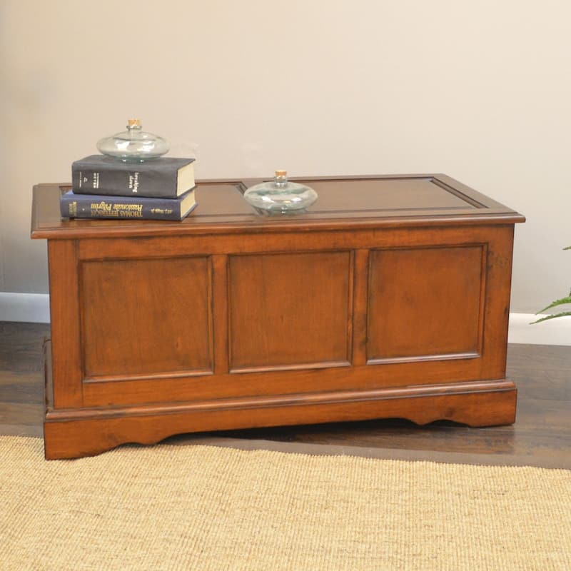Solid Rectangular Wooden Storage Chest - 39" - Brown