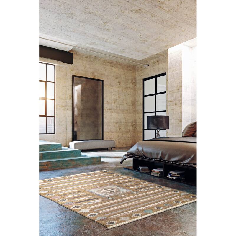 Ankara FW Olive Kilim 5'4" x 7'9" - 5'4 x 7'9