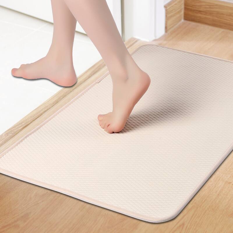 Bathroom Rugs Mat, Extra Soft and Absorbent Bath Rugs, Non-Slip Bath Floor Mats, Bath Carpet for Sink, Tub and Shower - Beige - 16" x 24"
