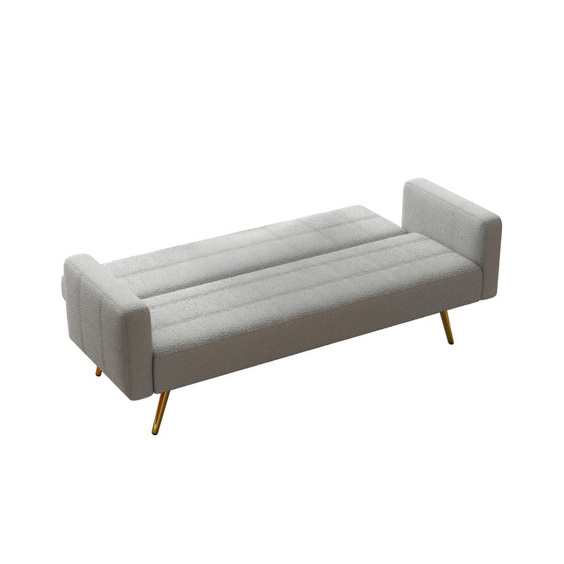 71.26" Teddy Velvet Three-Seater Sofa Bed,Beige
