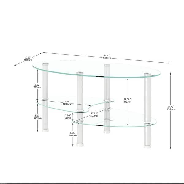 Oval Glass Coffee Table - Bed Bath & Beyond - 38450183