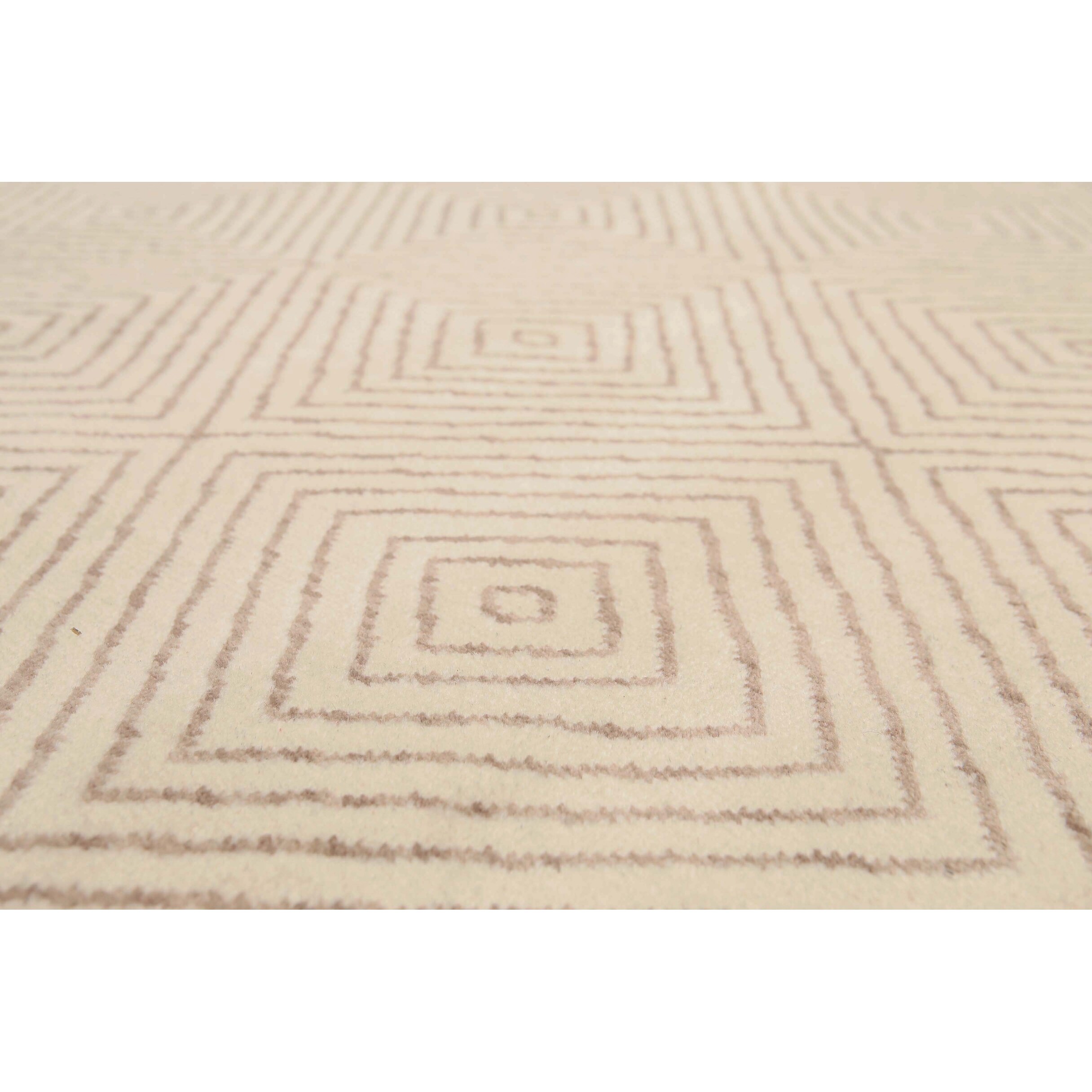 Hand Knotted Geometric Pattern Beige Brown Oriental Area Rug Wool Contemporary Oriental Area Rug 6x9 6 X 9 On Sale Overstock 20466695