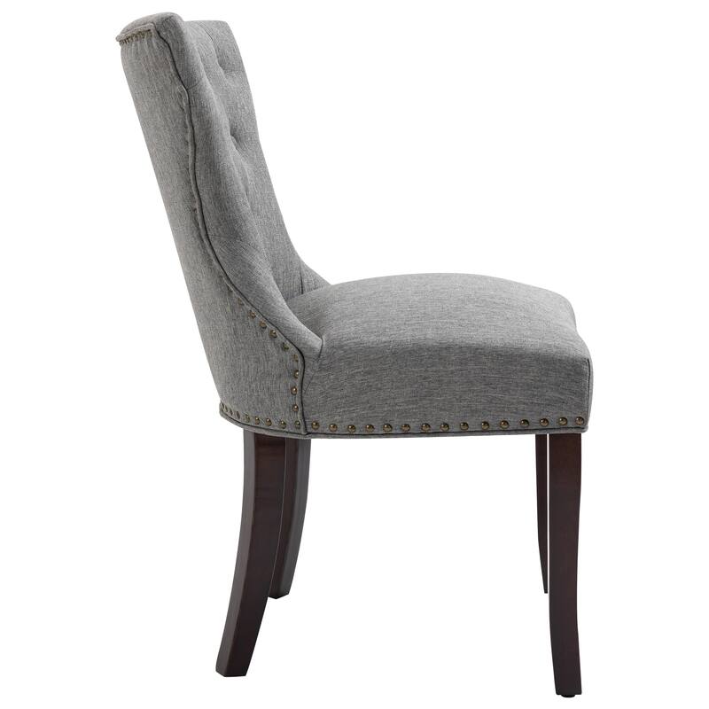 Fabric Wingback Dining Chairs Comfy Armless Accent Chairs Set of 2
