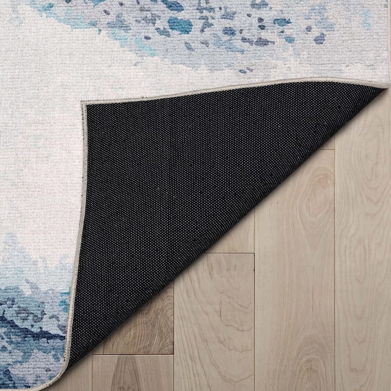 Well Woven Abstract Tokyo Retro Marble Flat-Weave Area Rug