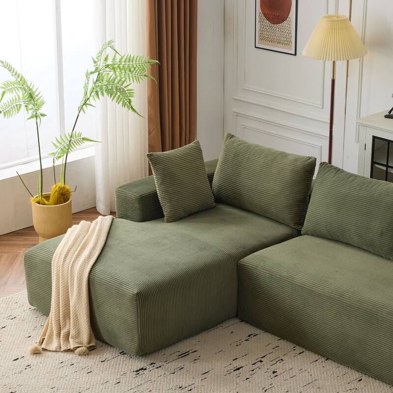 107.88" Chenille Extra-Deep Modular Cloud Sofa with 30D High-Density Foam & Spring Support