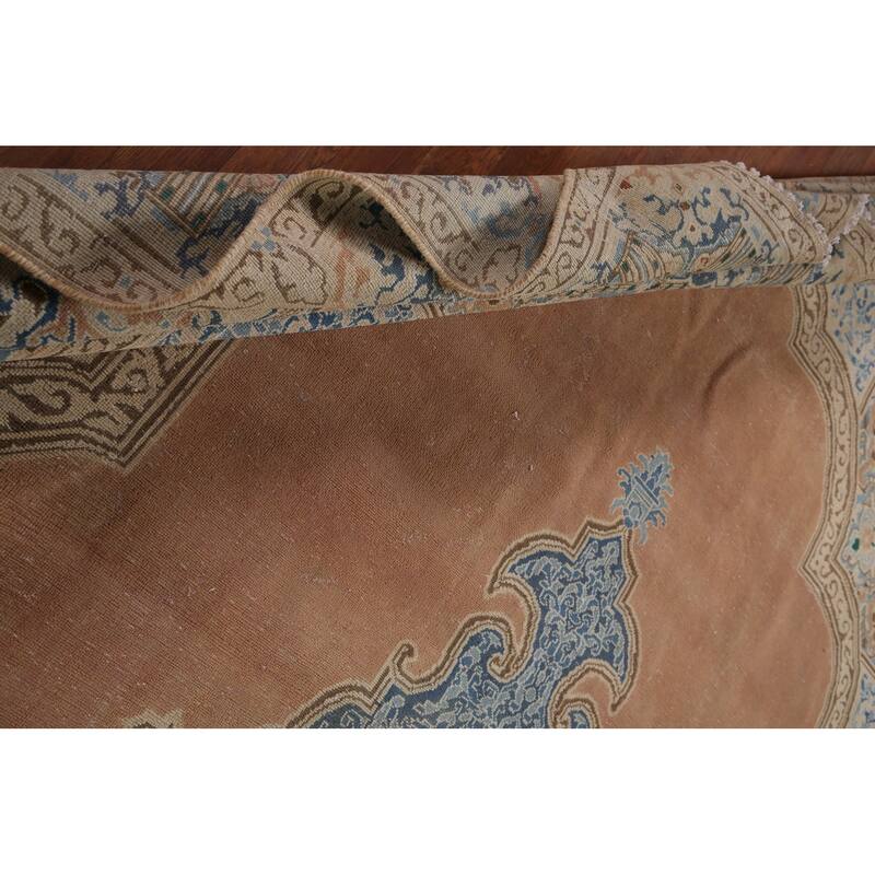 Kerman Vintage Persian Area Rug Handmade Wool Carpet - 9'5" x 12'11"