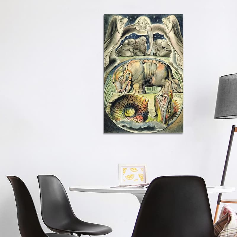 iCanvas "Behemoth And Leviathan (after William Blake)" by John Linnell Canvas Print - 40x26x1.5