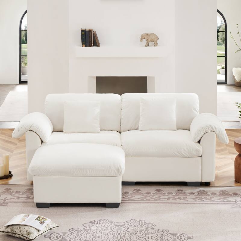 Velvet Fabric Modular Cloud Couch with Storage Seat,Free Combination