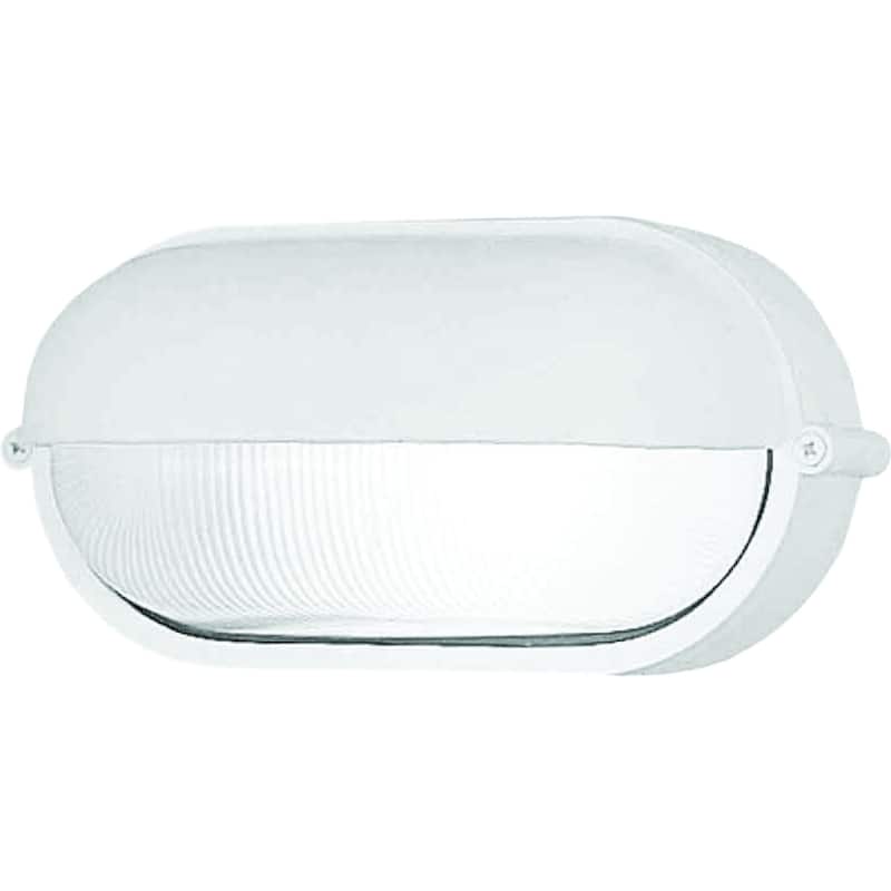 Volume Lighting 1-Light Indoor/Outdoor White Aluminum Flush Mount