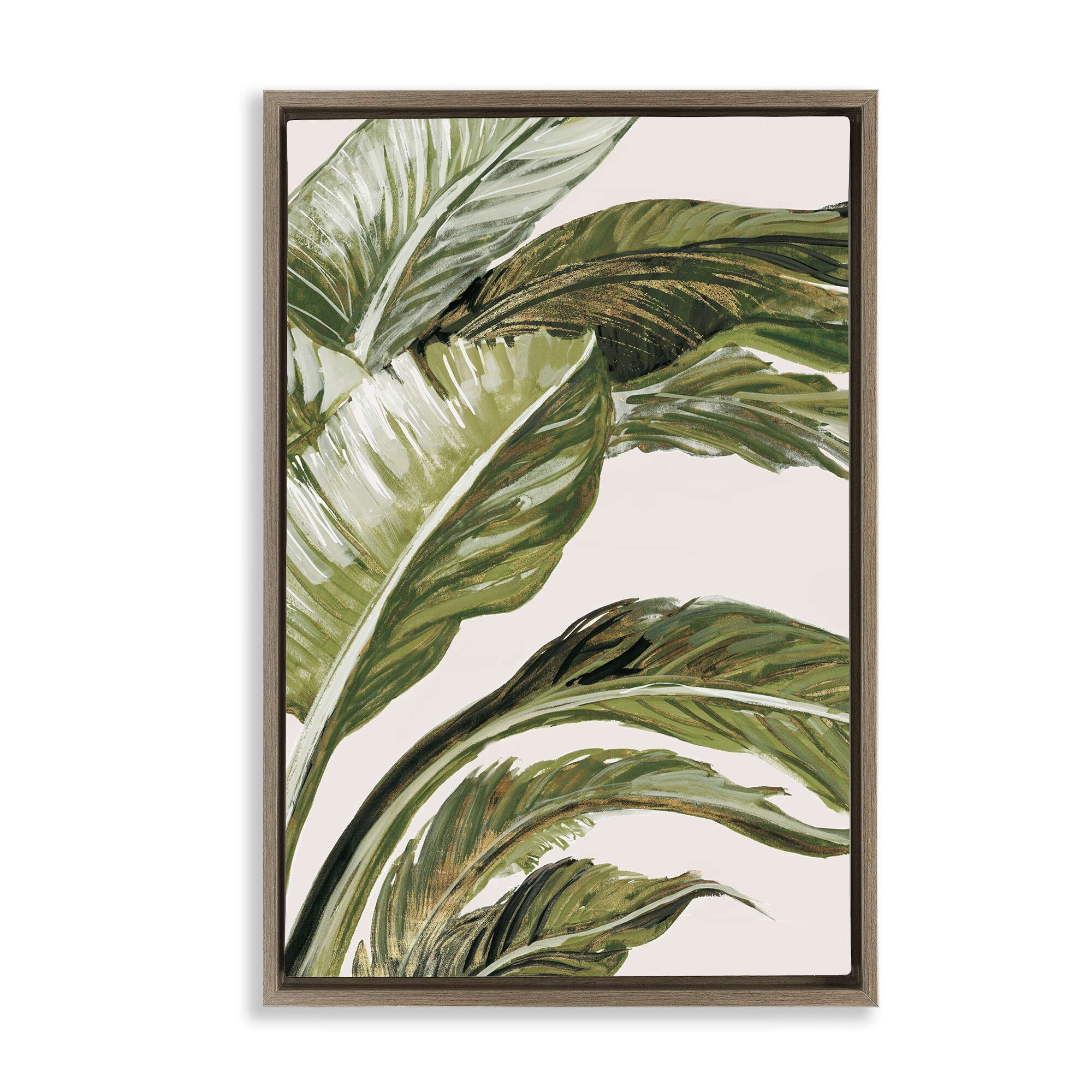 Stupell Green Tropical Hues Framed Floater Canvas Wall Art Design By Jacob Q