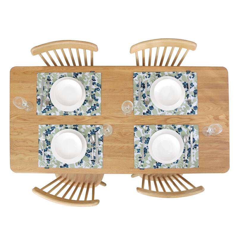 Deconovo Waterproof Oxford Floral Placemats ( Pack of 4)