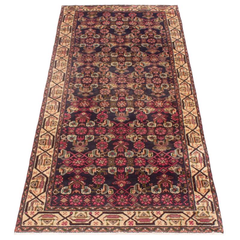 ECARPETGALLERY Hand-knotted Andelz Navy Wool Rug - 3'4 x 9'10