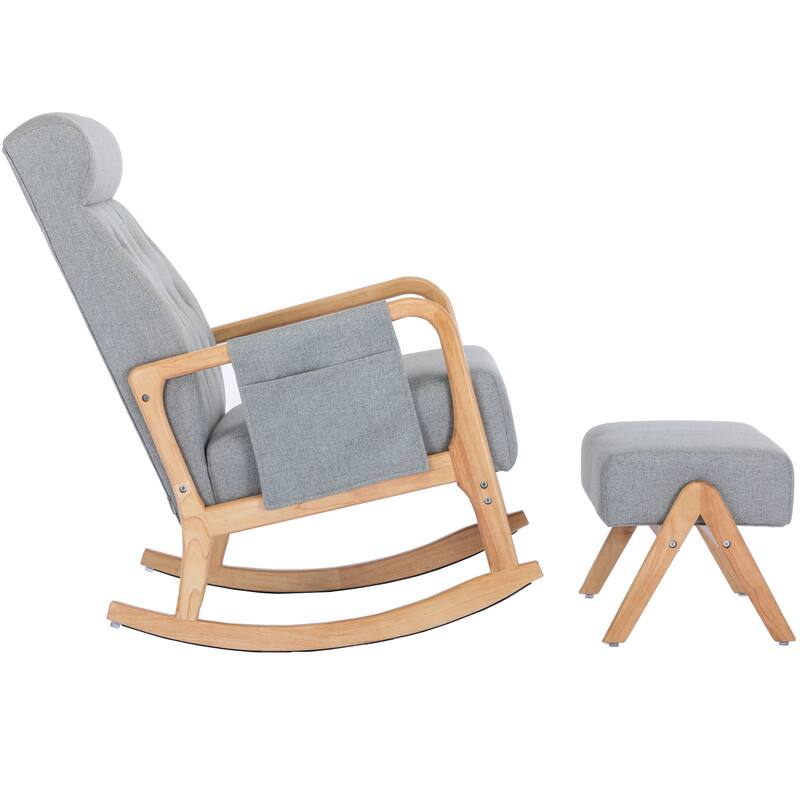 Rocking Armchair With Ottoman for Living Room