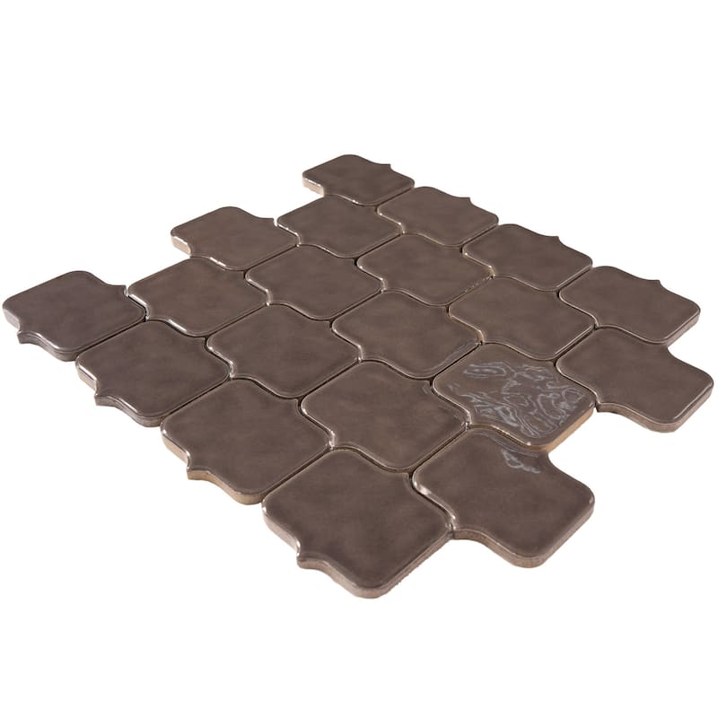 Modern Arabesque Glossy Porcelain Mosaic Tile