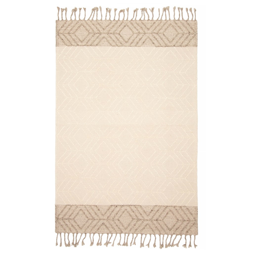 ECARPETGALLERY Braid weave Sienna Cream Wool Rug - 5'2 x 7'8