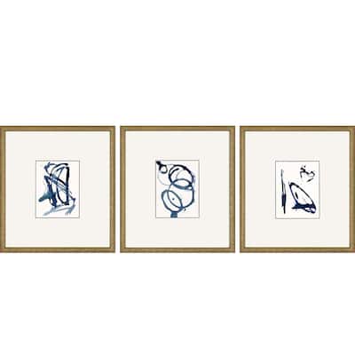 Mayhem II S/3 Framed Art Exclusive Giclee Under Glass - Blue
