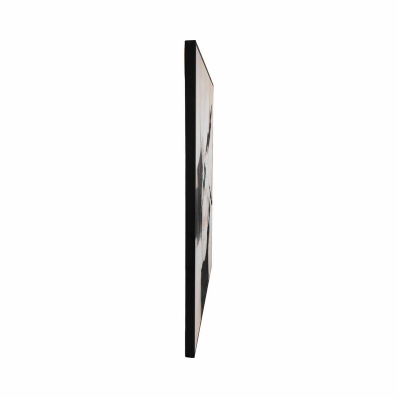 Wood Frame Canvas Wall Art Bold Abstract Texture Design - 60" Black