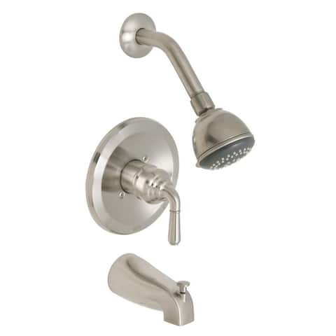 Cypress Tub and Shower Trim Kit in PVD Satin Nickel - Rough In Valve Included
