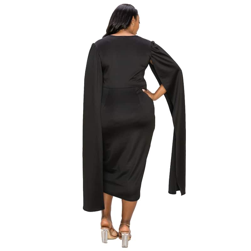 L I V D Women's Plus Size Naomi Cape Dress
