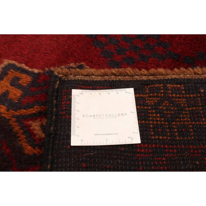 ECARPETGALLERY Hand-knotted Baluch Red Wool Rug - 3'5 x 6'7