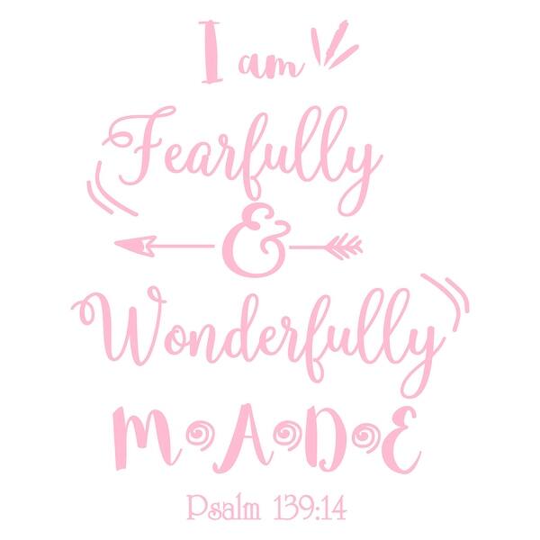Shop I Am Fearfully And Wonderfully Made Decal Psalm 139 14 Wall Art Overstock 31998038