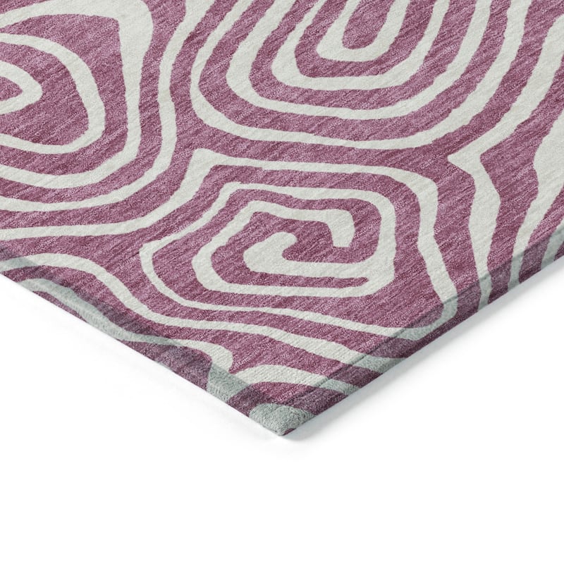 Machine Washable Indoor/ Outdoor Abstract Modern Chantille Rug
