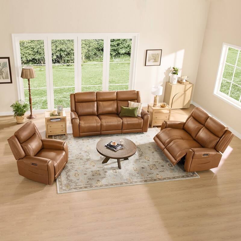 Spruce & Spring Leo Power Wall Hugger Reclining Sofa with Multi-Function Console