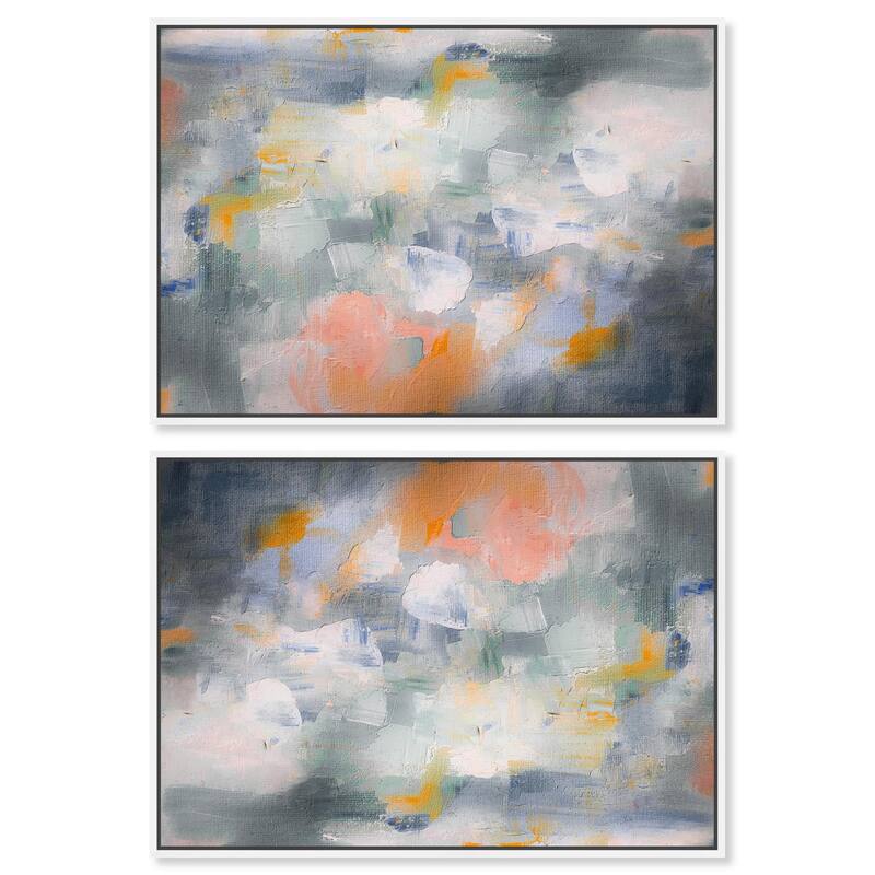Cloudborn Glow II Canvas by Art Remedy - 45" x 30" - Silver