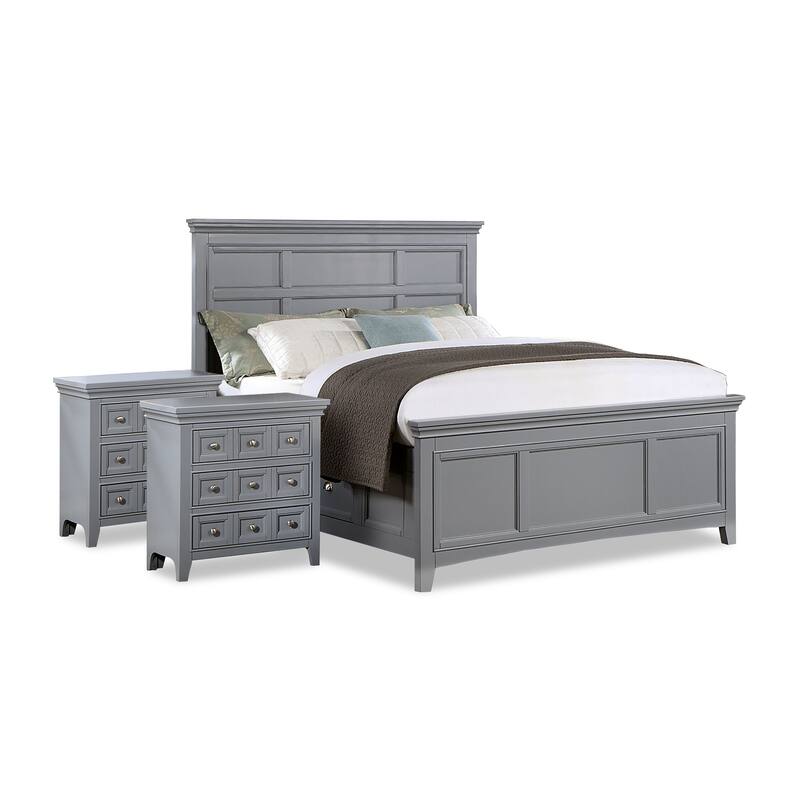 Furniture of America Saer 3-Piece Storage Platform Bedroom Set with USB Port