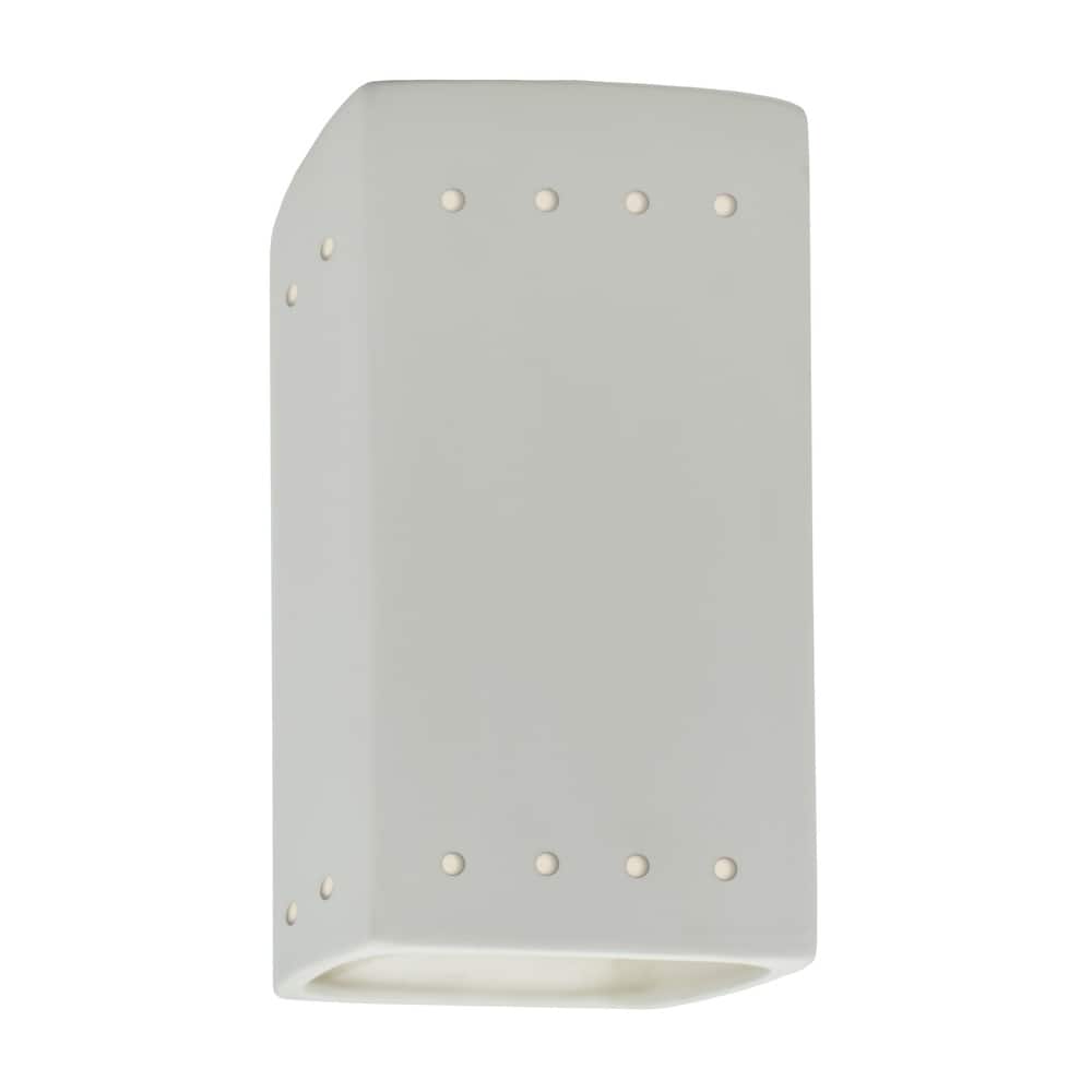 Justice Design Ambiance - Small Rectangle w/ Perfs Wall Sconce - Open Top & Bottom (Outdoor) - Replaceable Bulb