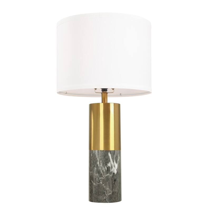 20" Modern Metal Marble Table Lamp, Bedroom Table Lamps Set of 2