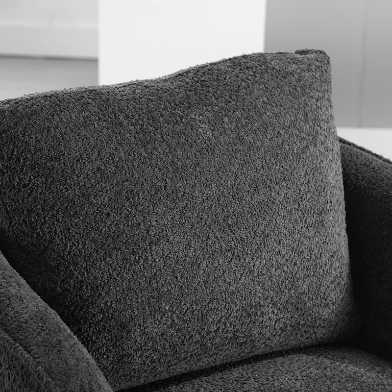 Upholstered Swivel Accent Barrel Chair and Comfy Round Accent Single Sofa Chair