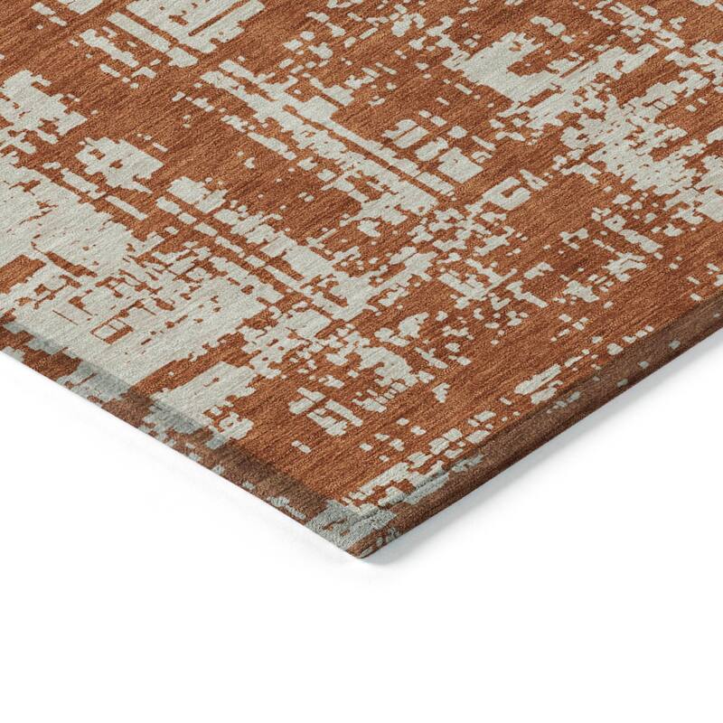 Machine Washable Indoor/ Outdoor Chantille Solid Abstract Rug
