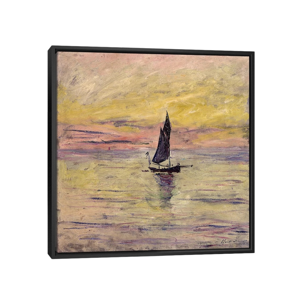 iCanvas "The Sailing Boat, Evening Effect, 1885 " by Claude Monet Framed Canvas Print