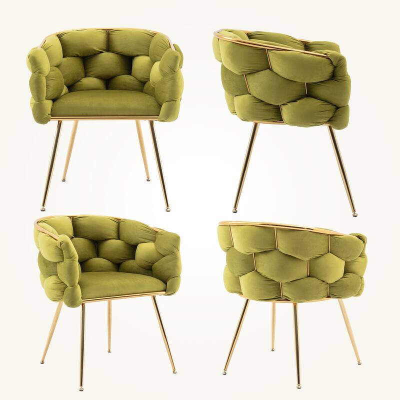 Modern Velvet Dining Chair with Metal Legs